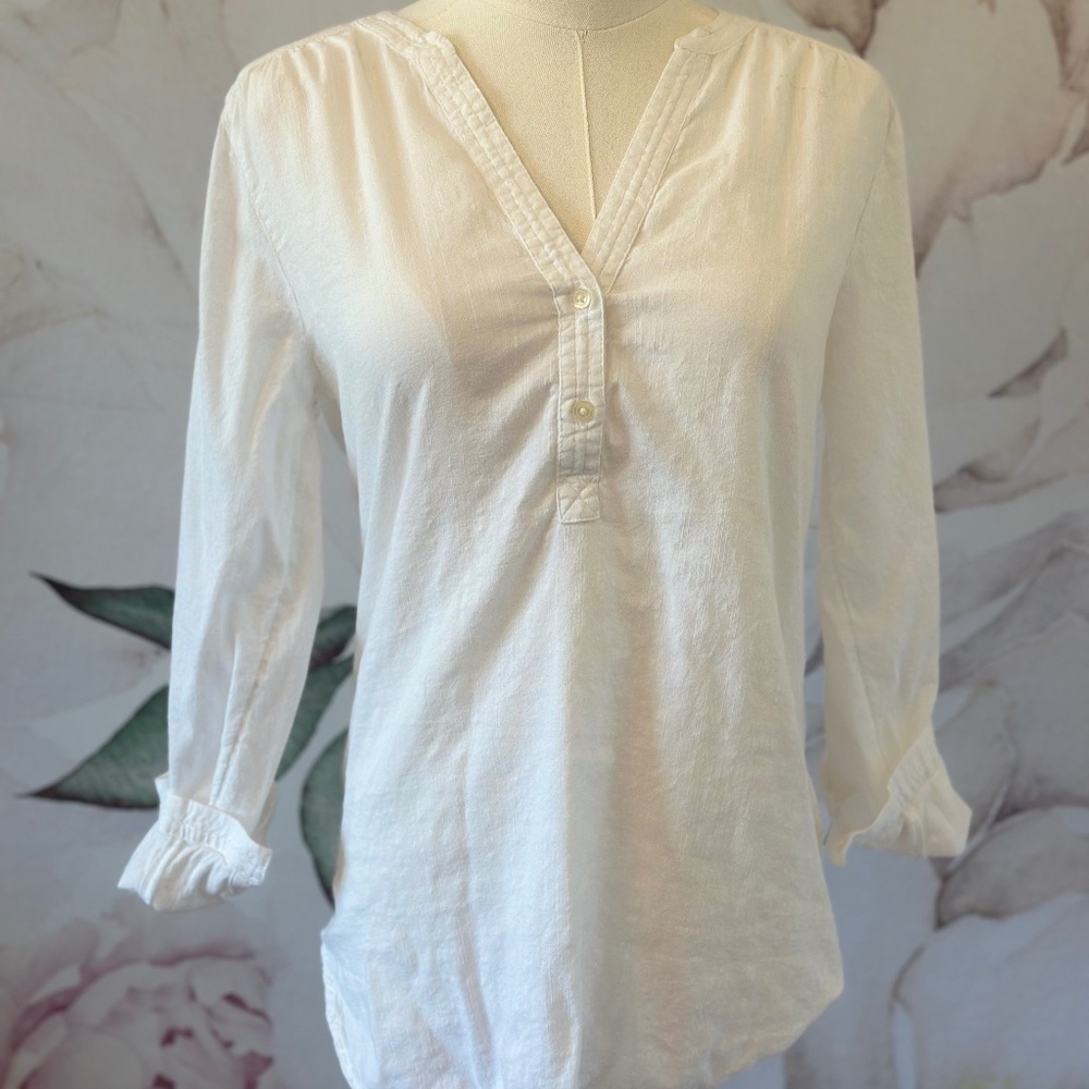 Old Navy Lightweight Popover Women's White Tunic Size XS - Picture 4 of 11